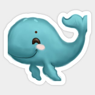 Cute Whale Drawing Sticker